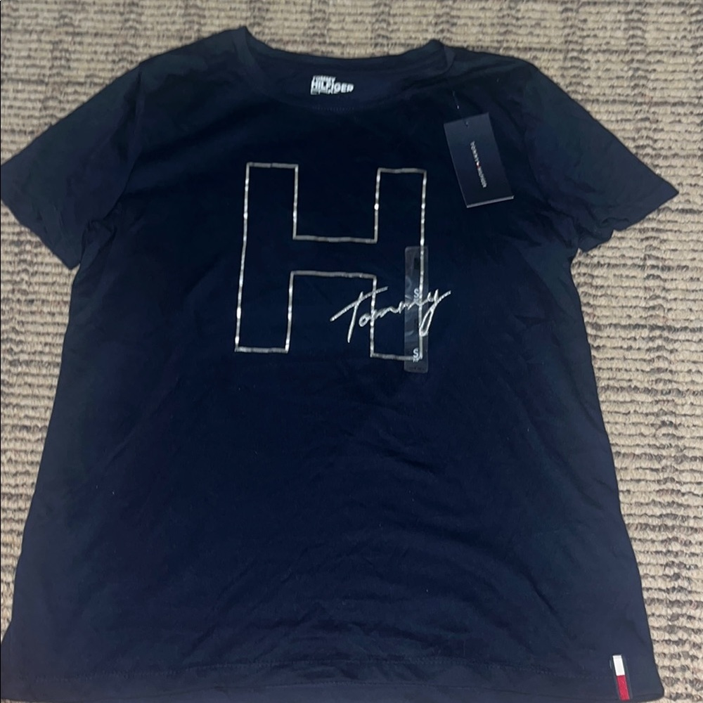 Tommy Hilfiger Dark Blue Tee with Signature Logo